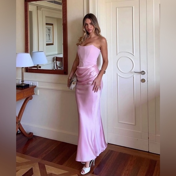 HOUSE OF CB S D-DD 'Persephone' Rose Shadow Strapless Corset Maxi NWOT - Picture 15 of 16